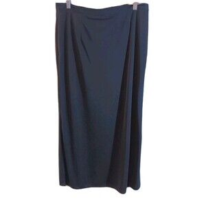 Pendleton Black Midi Skirt Sz 12 Side Pockets A-Line Career Minimalist